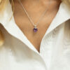 Amethyst heart and silver pendant necklace - Image 2
