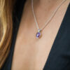 Amethyst heart and silver pendant necklace - Image 3