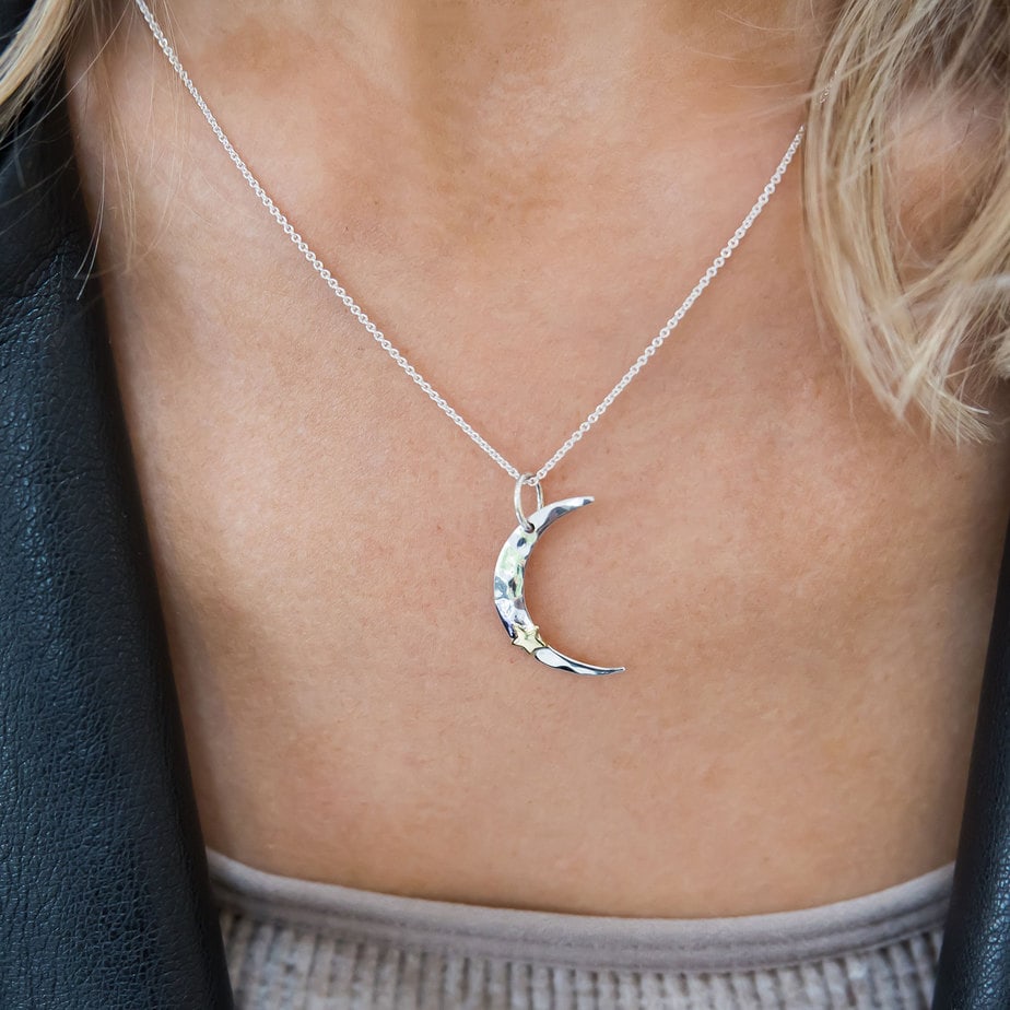 Crescent Moon and Star Necklace – Astral Collective