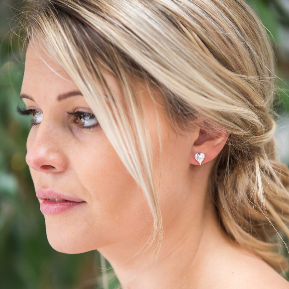 Silver heart earrings