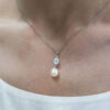 Teardrop cubic zirconia and pearl set - Image 3