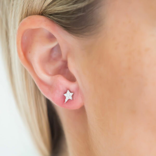 Pave star stud earrings - Image 2