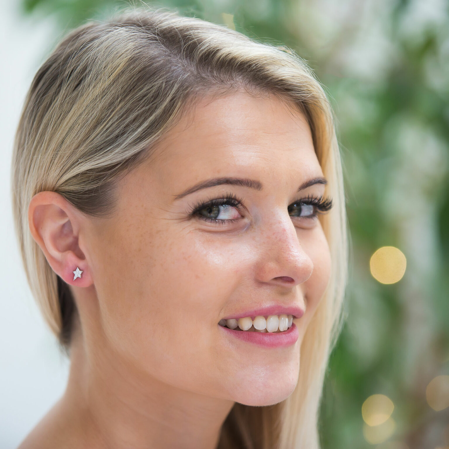 Pave star stud earrings