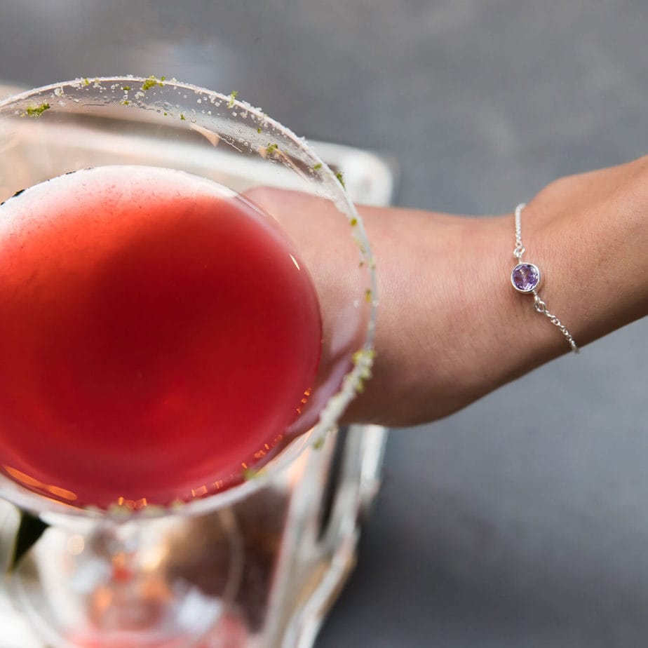 Amethyst and silver bracelet