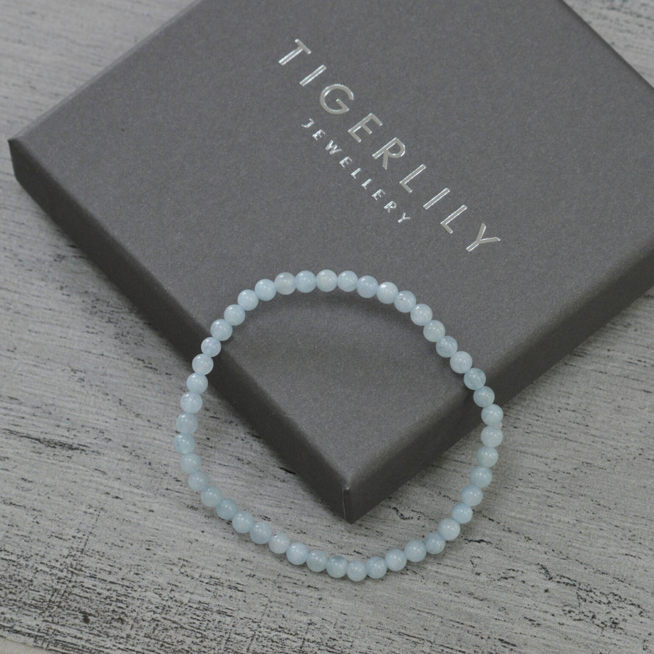 Aquamarine bead bracelet