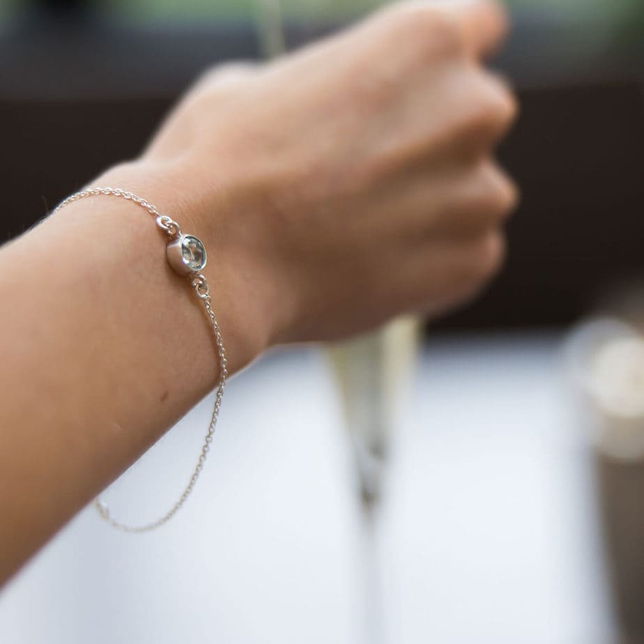 Blue topaz and silver bracelet