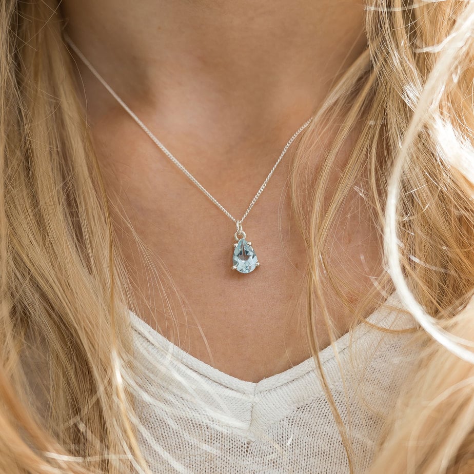 Blue topaz teardrop necklace 