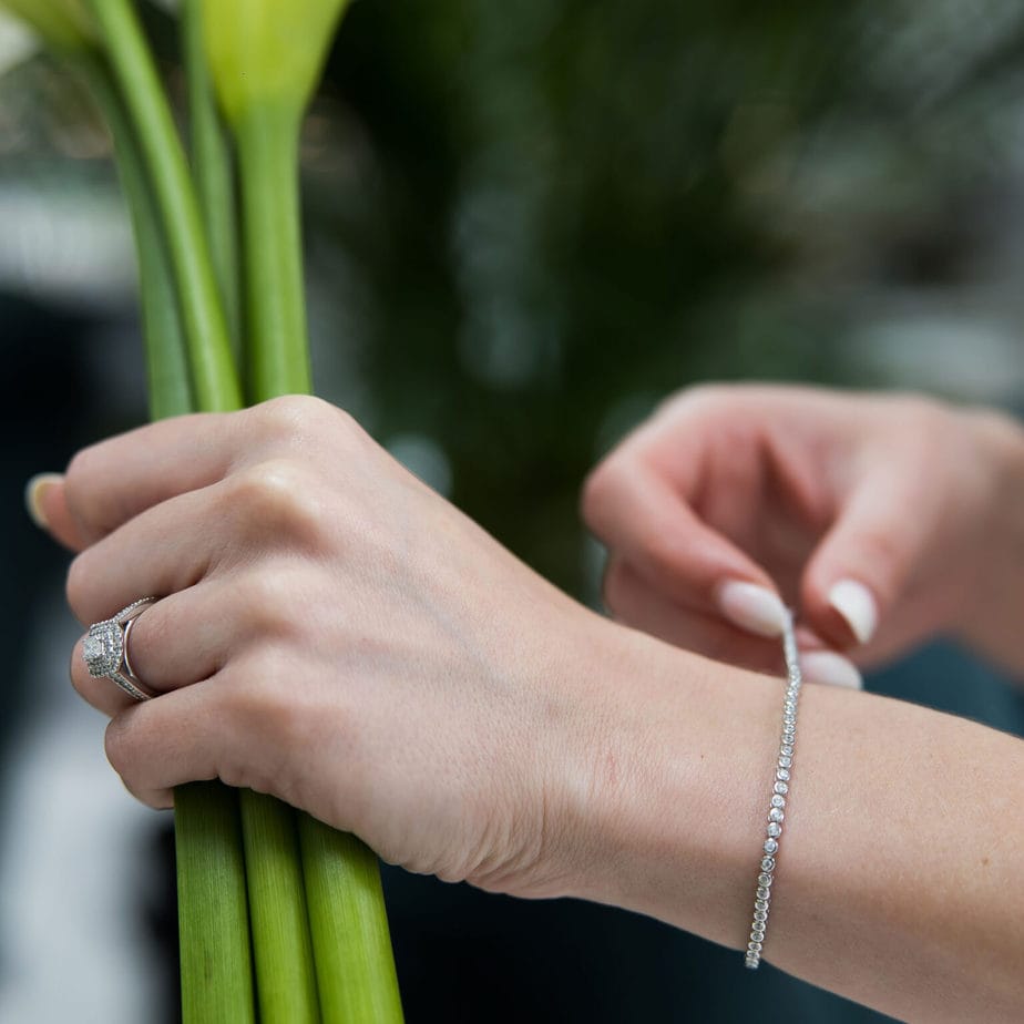 Cubic zirconia tennis bracelet