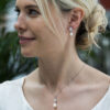 Teardrop cubic zirconia and pearl set