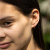 Gold-plated multi-coloured stone sleeper earrings