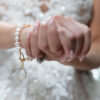 Pearl bracelet with rainbow moonstone pendant