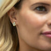 Gold and mother of pearl four leaf clover earrings