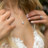 Silver bead and pearl necklace