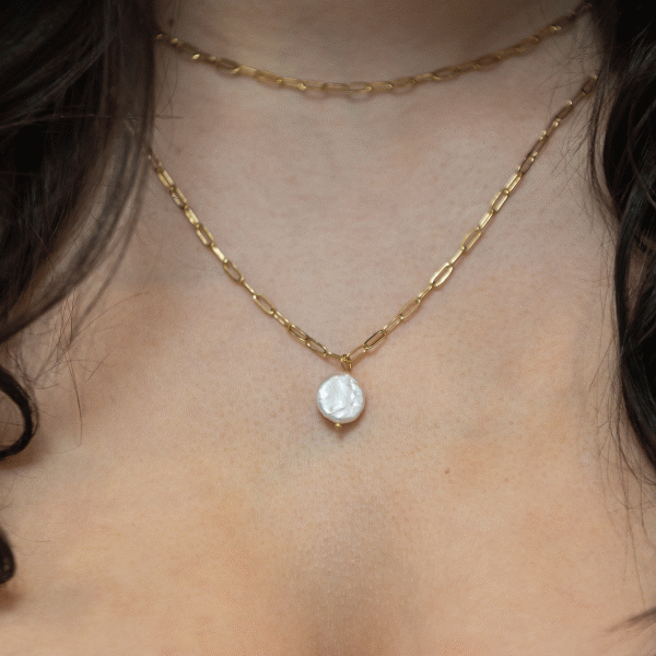 Fine paperclip chain short necklace - Image 2