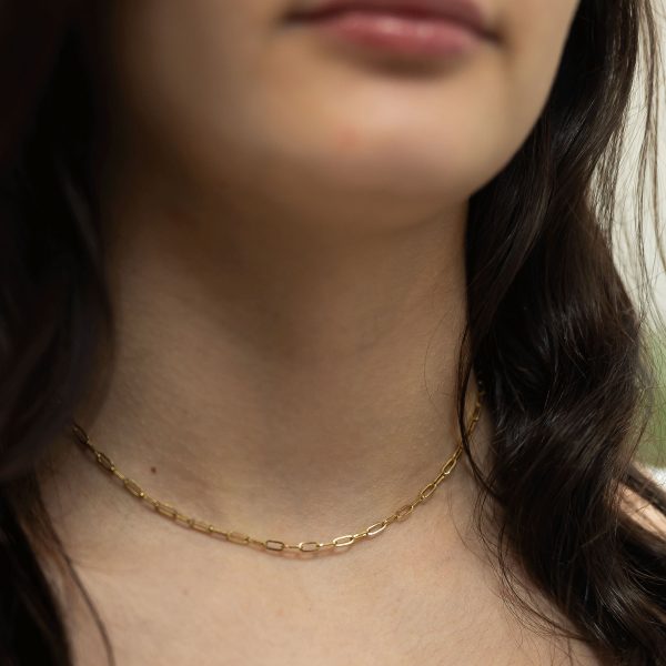 Fine paperclip chain short necklace - Image 2
