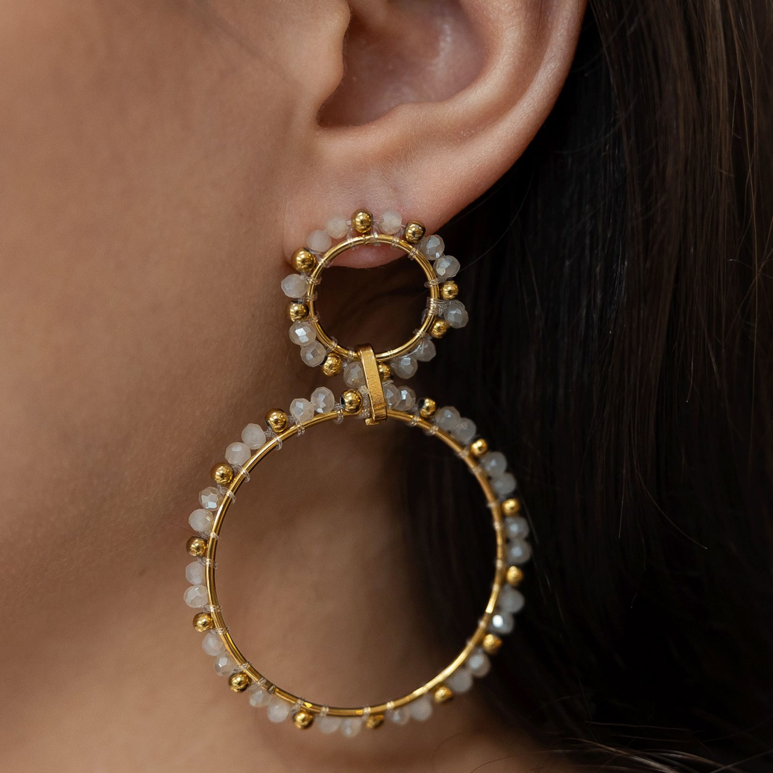 Beaded hoop earrings