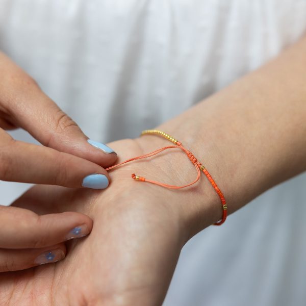 Orange bead and sun friendship bracelet - Image 3