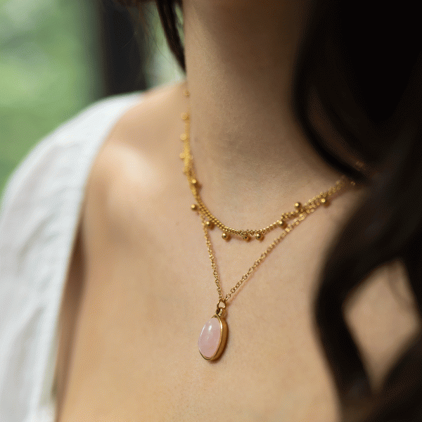 Rose quartz pendant necklace - Image 2