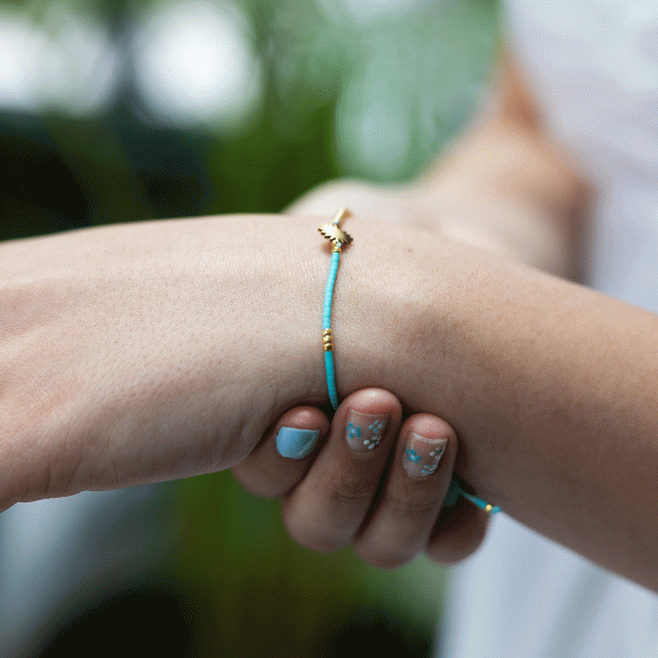 Turquoise bead and sun friendship bracelet