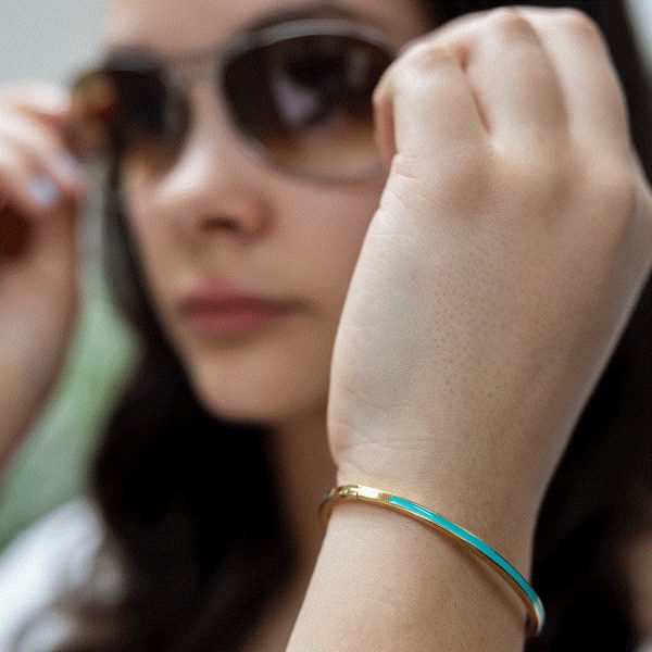 Turquoise enamel bangle