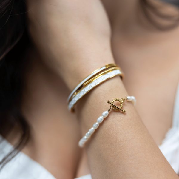 White enamel bangle - Image 2