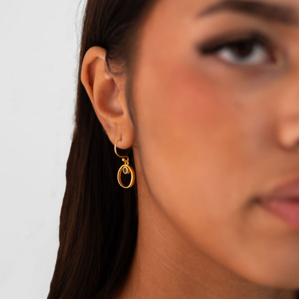 Hoop and amethyst earrings