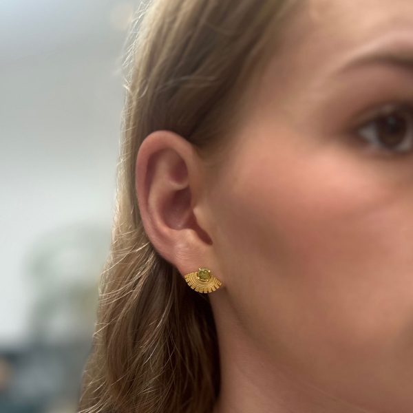 Peridot and fan earrings