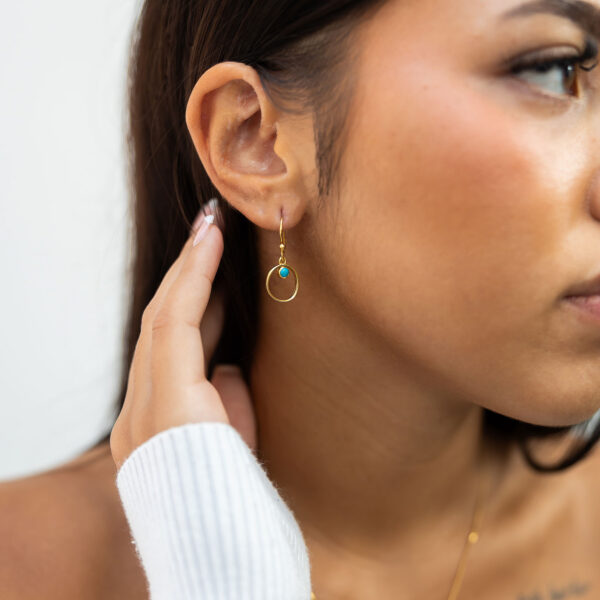 Hoop and turquoise earrings