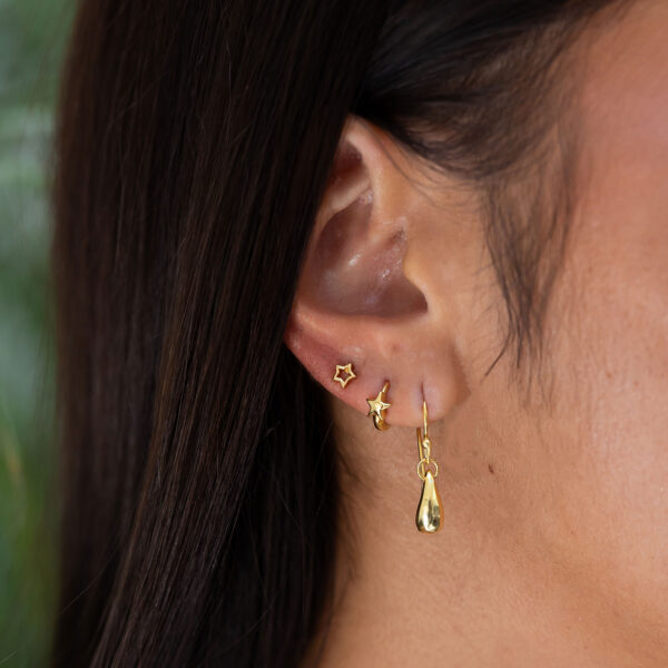 Tiny gold vermeil star earrings