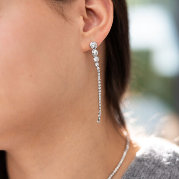 Silver-tone sparkle drop earrings