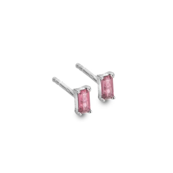 Pink tourmaline stud earrings