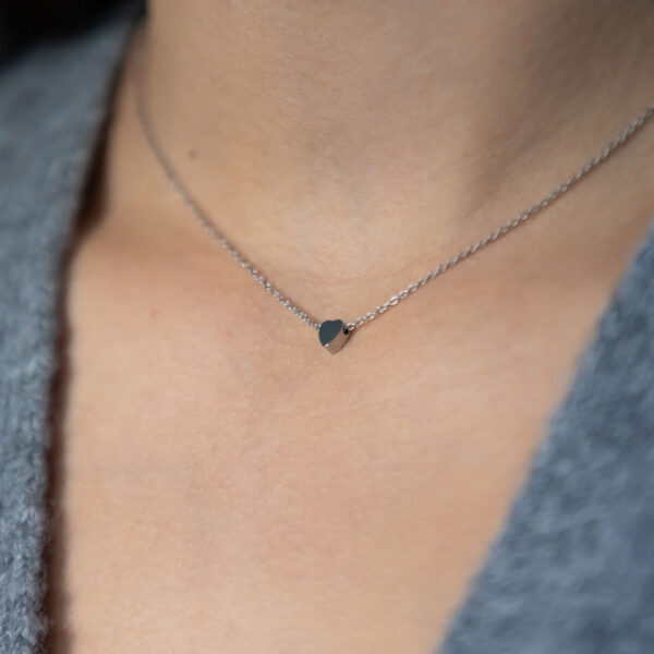 Silver-tone mini heart necklace