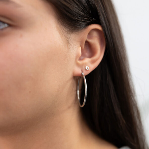 Classic silver-tone hoop earrings