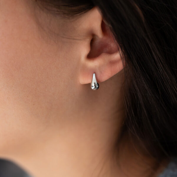 Silver teardrop stud earrings
