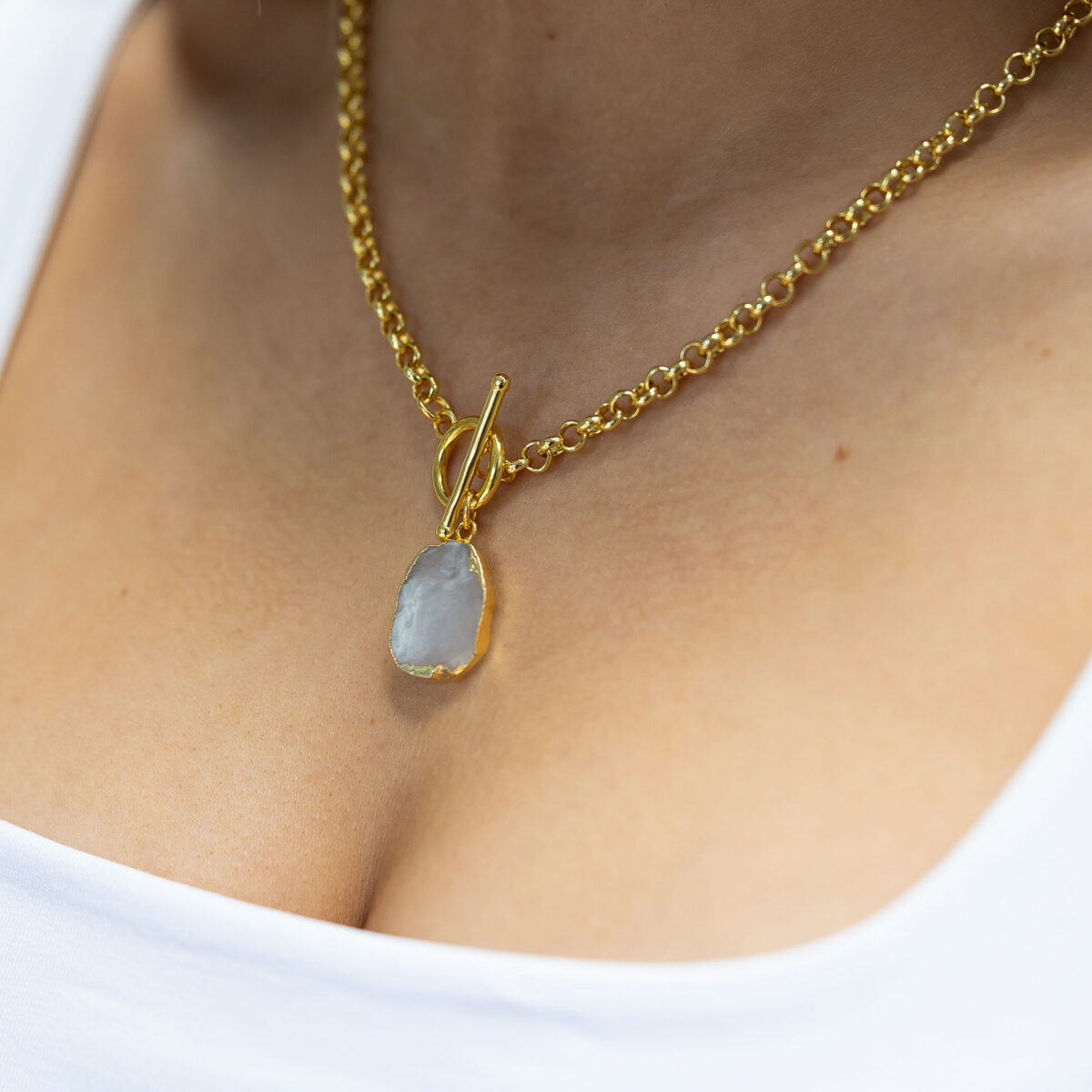Moonstone and t-bar necklace
