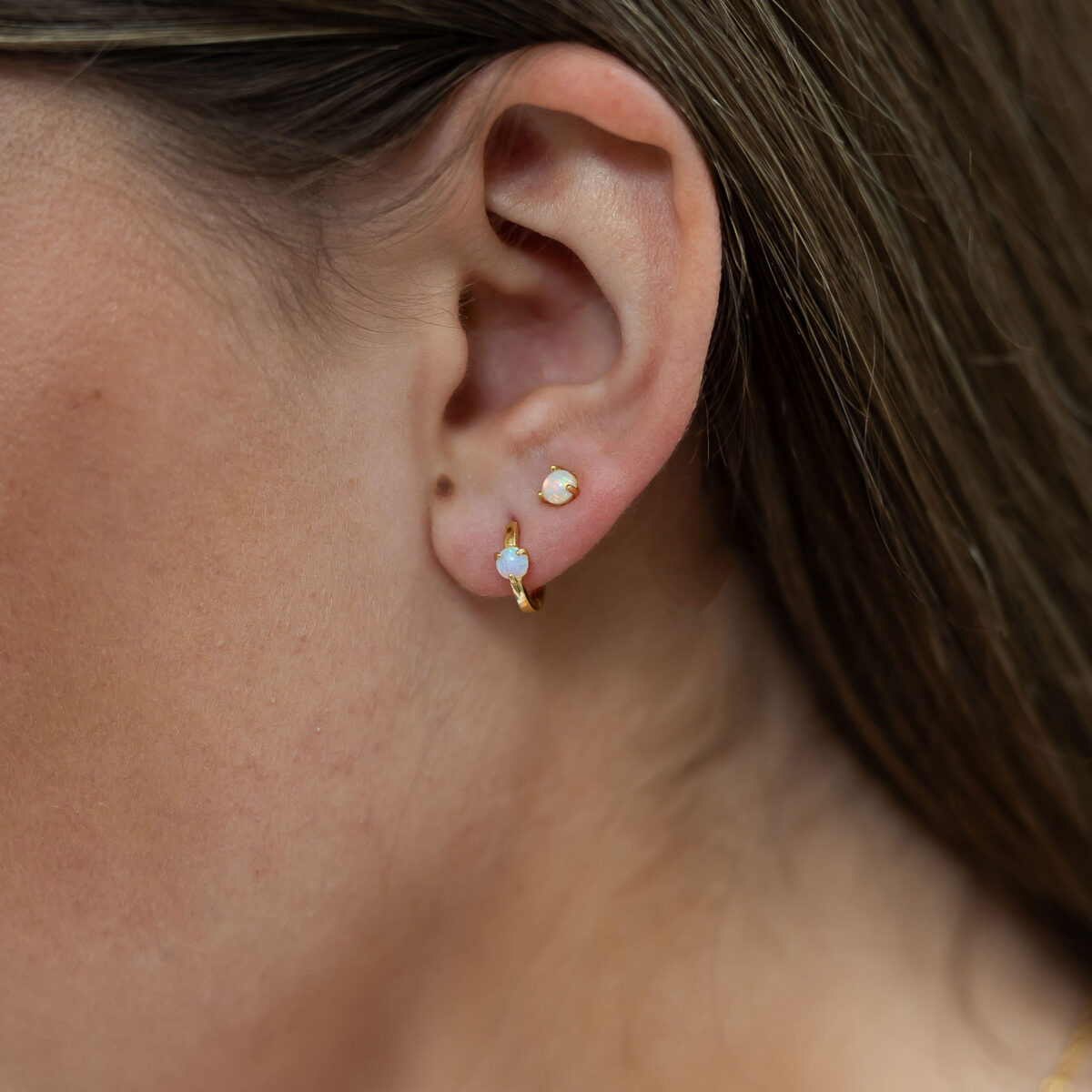 Mini opal stud earrings