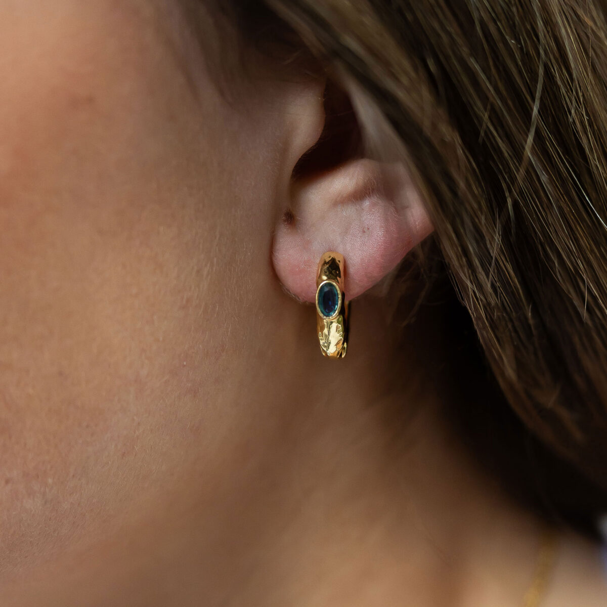 Sapphire huggie earrings