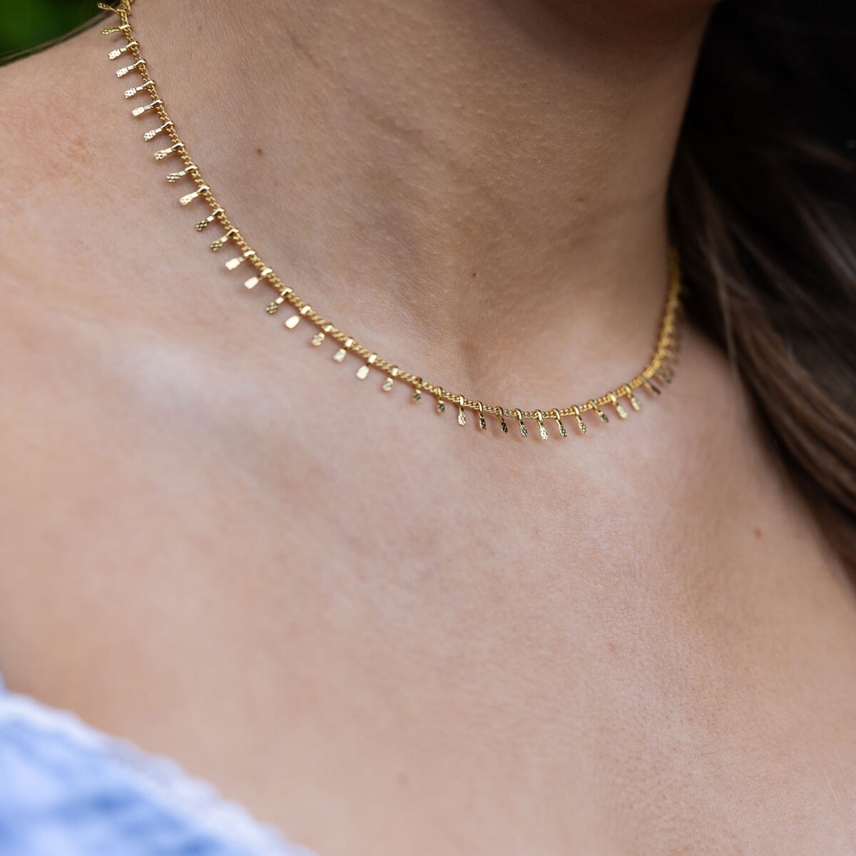 Textured spoke necklace