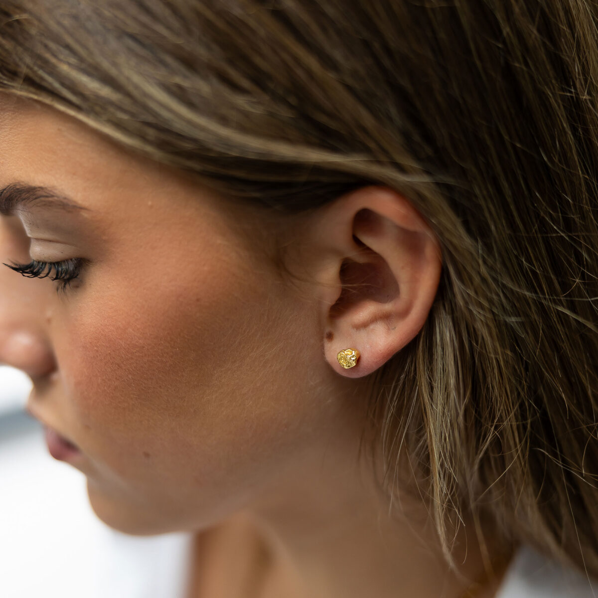 Magma textured stud earrings