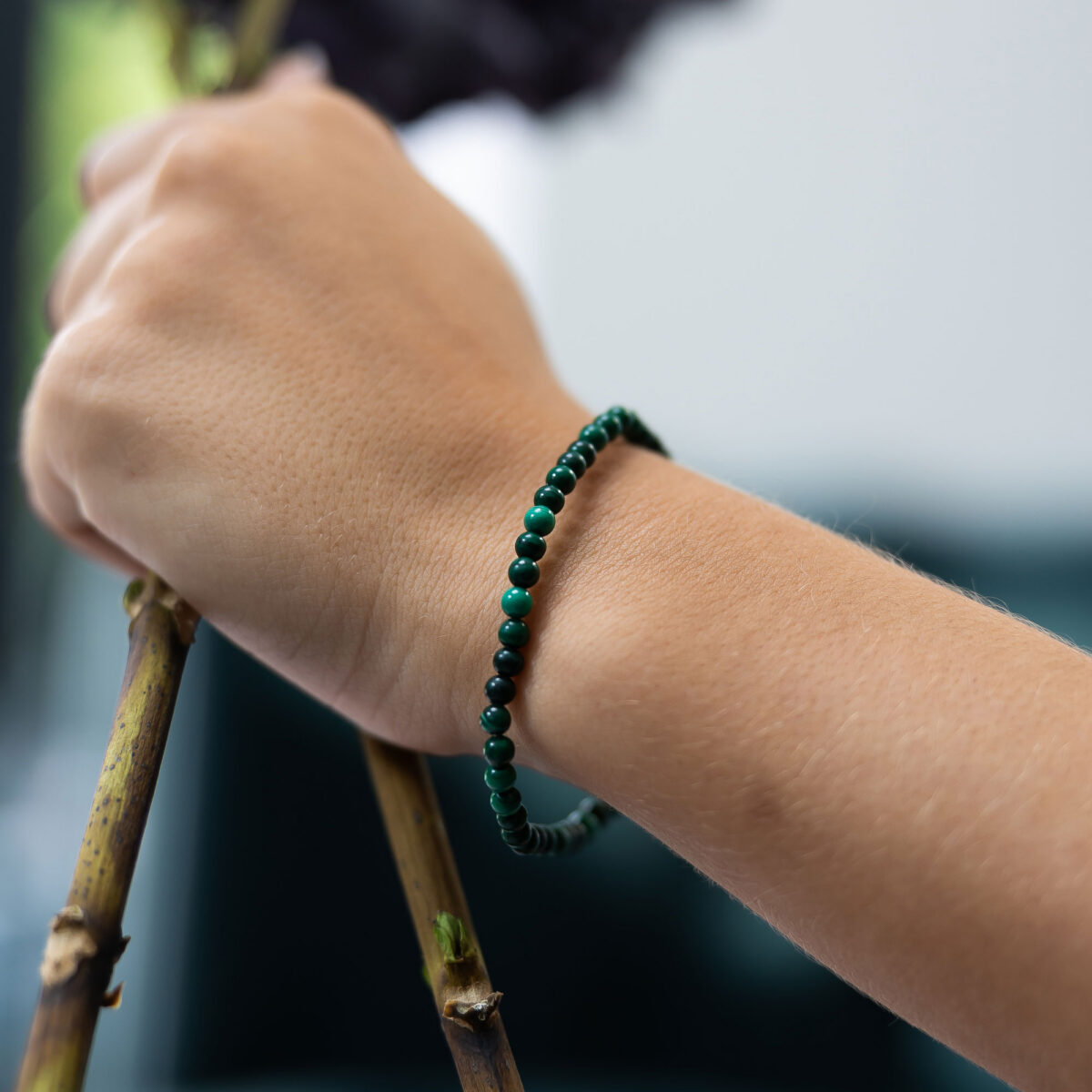 Malachite bead bracelet