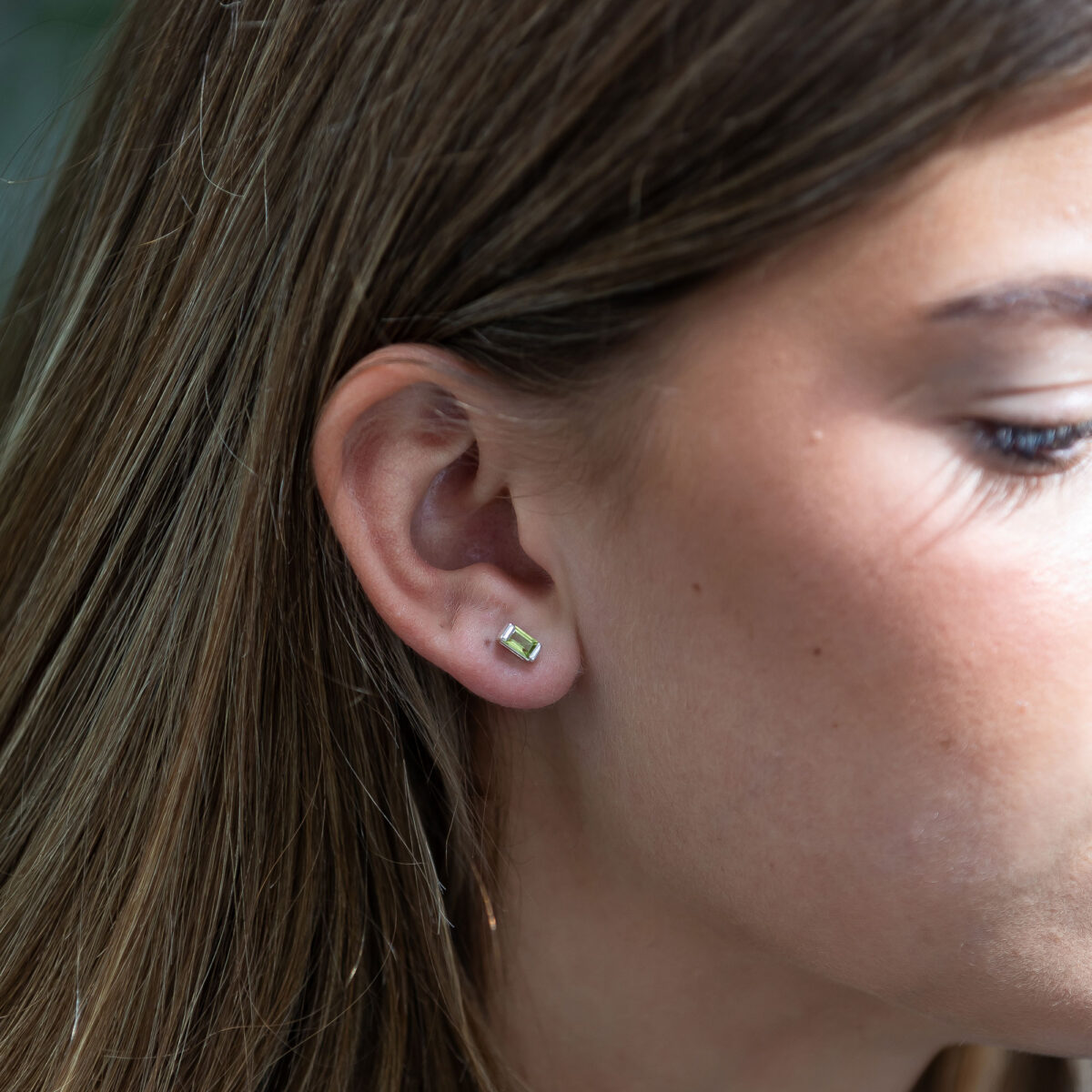 Peridot stud earrings